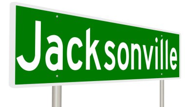 İşaretli yeşil 3D otoyol