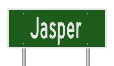 İşaretli yeşil 3D otoyol