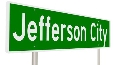 İşaretli yeşil 3D otoyol