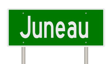 İşaretli yeşil 3D otoyol