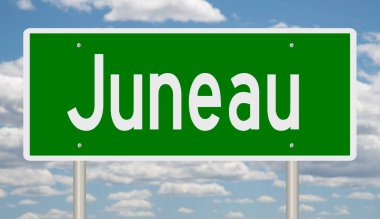 İşaretli yeşil 3D otoyol