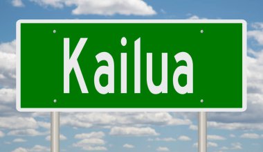 İşaretli yeşil 3D otoyol