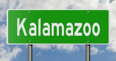 İşaretli yeşil 3D otoyol