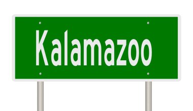 İşaretli yeşil 3D otoyol