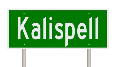 İşaretli yeşil 3D otoyol