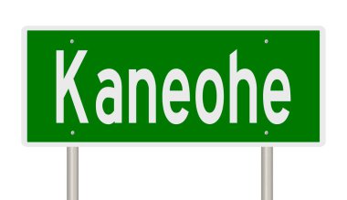 İşaretli yeşil 3D otoyol