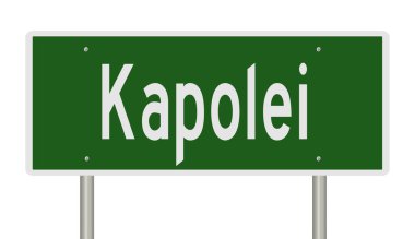 İşaretli yeşil 3D otoyol