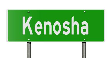 İşaretli yeşil 3D otoyol