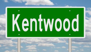 İşaretli yeşil 3D otoyol