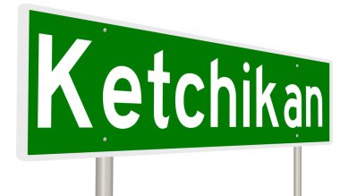 İşaretli yeşil 3D otoyol