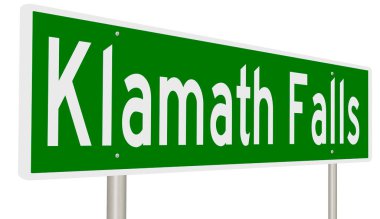 İşaretli yeşil 3D otoyol