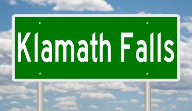 İşaretli yeşil 3D otoyol