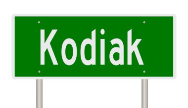 İşaretli yeşil 3D otoyol