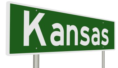 İşaretli yeşil 3D otoyol