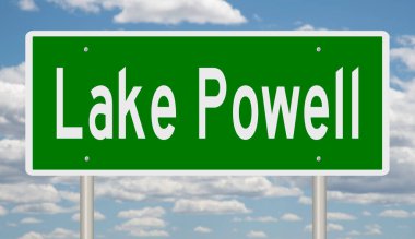 İşaretli yeşil 3D otoyol