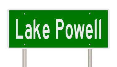 İşaretli yeşil 3D otoyol