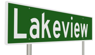 İşaretli yeşil 3D otoyol