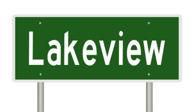 İşaretli yeşil 3D otoyol