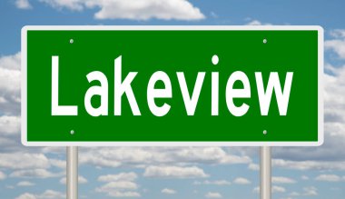 İşaretli yeşil 3D otoyol