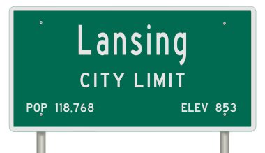 İşaretli yeşil 3D otoyol