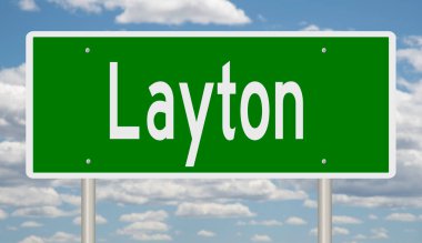 İşaretli yeşil 3D otoyol