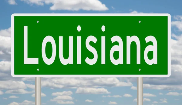 Renderowane Zielony Znak Autostrady Dla Luizjany — Zdjęcie stockowe