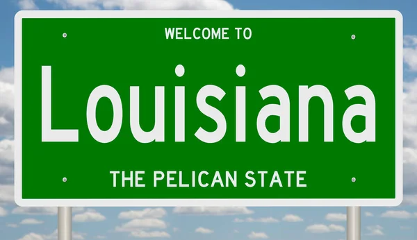 ルイジアナ州のためのレンダリング緑の3D高速道路標識 — ストック写真