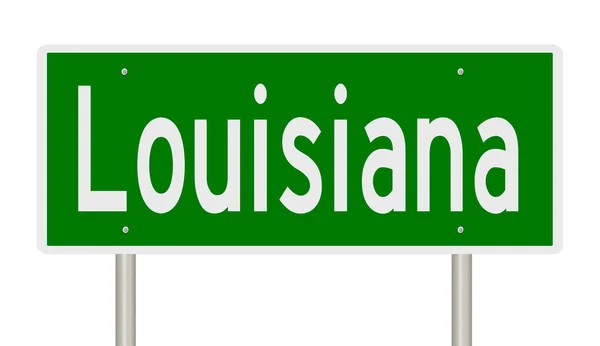 Ein Gerendertes Grünes Autobahnschild Für Louisiana — Stockfoto