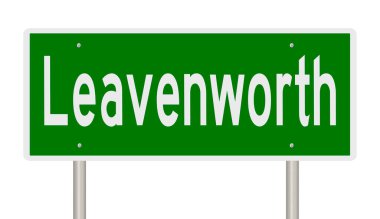 İşaretli yeşil 3D otoyol