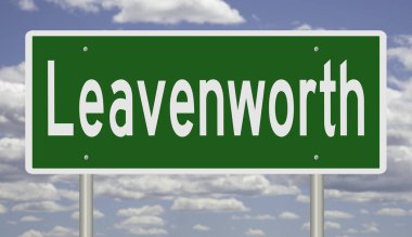 İşaretli yeşil 3D otoyol