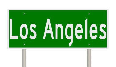 Los Angeles için yeşil 3D otoyol tabelası