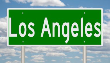 Los Angeles için yeşil 3D otoyol tabelası