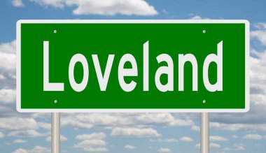 İşaretli yeşil 3D otoyol