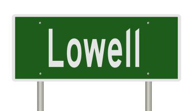 İşaretli yeşil 3D otoyol