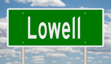 İşaretli yeşil 3D otoyol