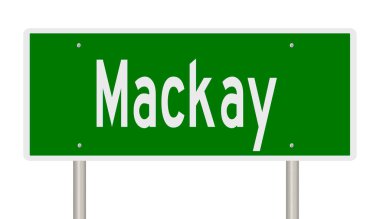 Mackay için yeşil 3D otoyol tabelası