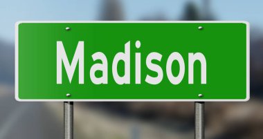 İşaretli yeşil 3D otoyol