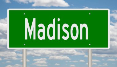 İşaretli yeşil 3D otoyol