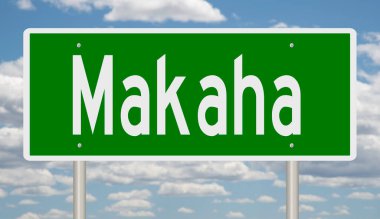 İşaretli yeşil 3D otoyol