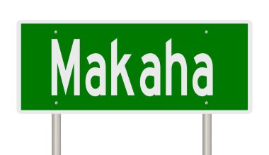 İşaretli yeşil 3D otoyol