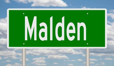 İşaretli yeşil 3D otoyol