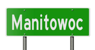 İşaretli yeşil 3D otoyol