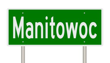 İşaretli yeşil 3D otoyol