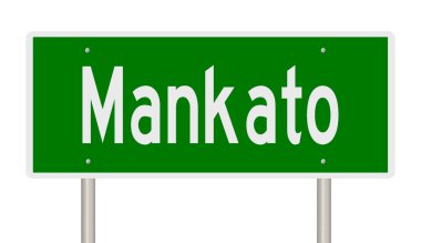 İşaretli yeşil 3D otoyol