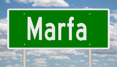 İşaretli yeşil 3D otoyol