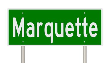 İşaretli yeşil 3D otoyol