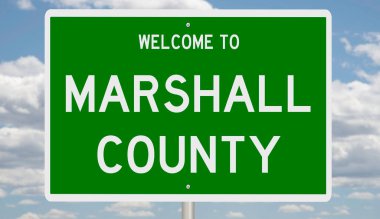 İşaretli yeşil 3D otoyol