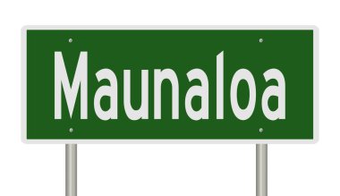 İşaretli yeşil 3D otoyol