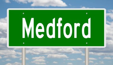 İşaretli yeşil 3D otoyol