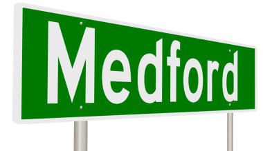 İşaretli yeşil 3D otoyol